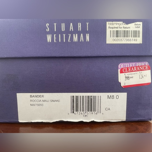 Stuart Weitzman Roccia Snakeskin Sandals Size 8 - Picture 4 of 10